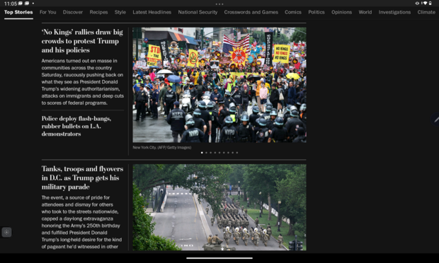 and the winner is ....
The Protesters! Trumps birthday-parade comes right after!